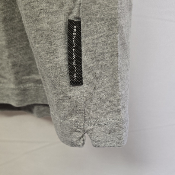 French Connection UK Embroidered Boom Box Tee, Gray,‎ Mens Size Small - Picture 3 of 6